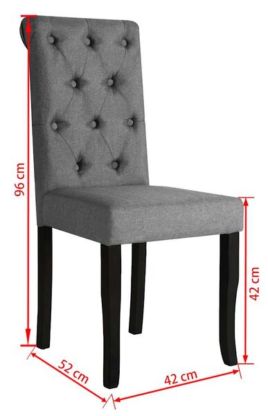 Jídelní židle 6 ks tmavě šedé textil 275151