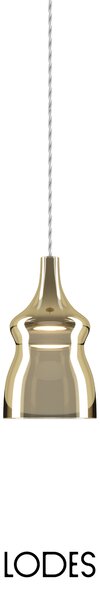 Lodes Designové LED závěsné svítidlo Nostalgia S, 2700K, 1x7W Barva: Bronz, Barva struktury: Černá