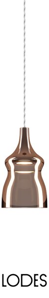 Lodes Designové LED závěsné svítidlo Nostalgia S, 2700K, 1x7W Barva: Bronz, Barva struktury: Černá