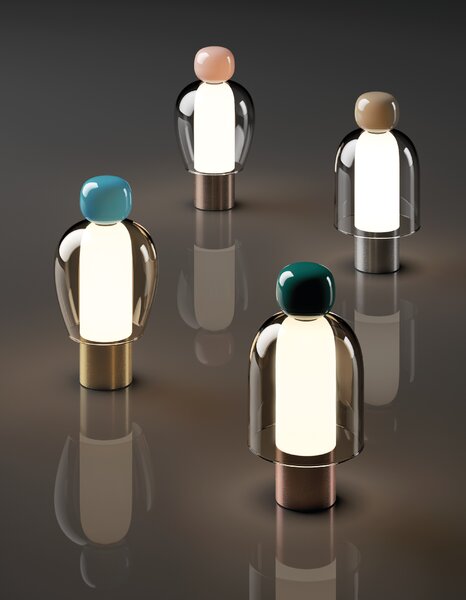 Lodes LED stmívatelná přenosná stolní lampa Easy Peasy, Ø 12,1 cm, 1x5W Barva: tyrkysová