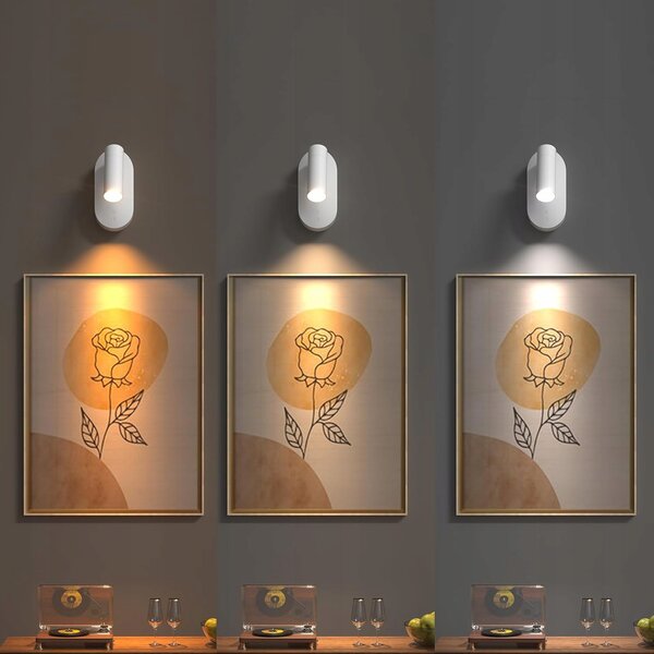 LED nástěnné svítidlo, stmívatelné, CCT, na baterii, 1 W, 50 lm, 12 × 6 × 10 cm