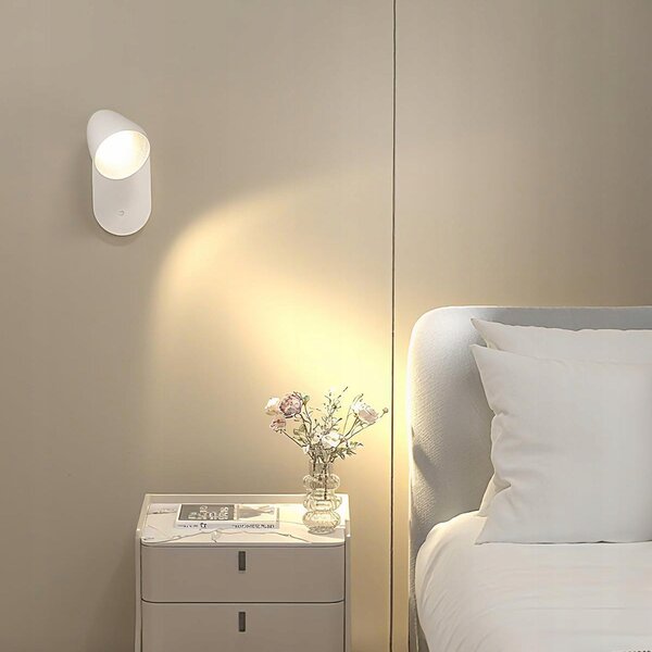 LED nástěnné svítidlo, stmívatelné, CCT, na baterii, 1 W, 60 lm, 12 × 6 × 10 cm