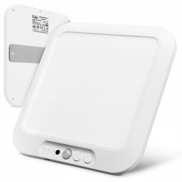 Bílé stropní LED svítidlo s pohybovým čidlem, CCT, 3 W, 325 lm, 18 × 18 × 1,4 cm