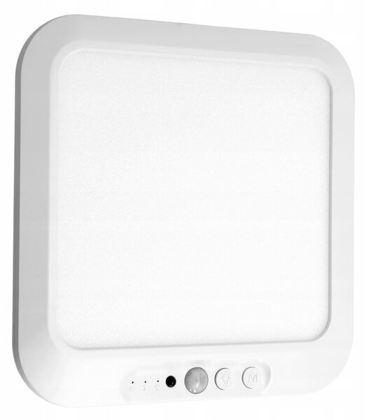 Bílé stropní LED svítidlo s pohybovým čidlem, CCT, 3 W, 325 lm, 18 × 18 × 1,4 cm