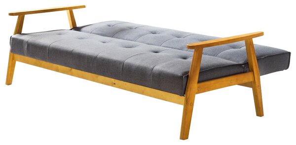 ROZKLÁDACÍ POHOVKA, dřevo, textil, přírodní barvy, tmavě šedá Livetastic - Rozkládací pohovky, Online Only