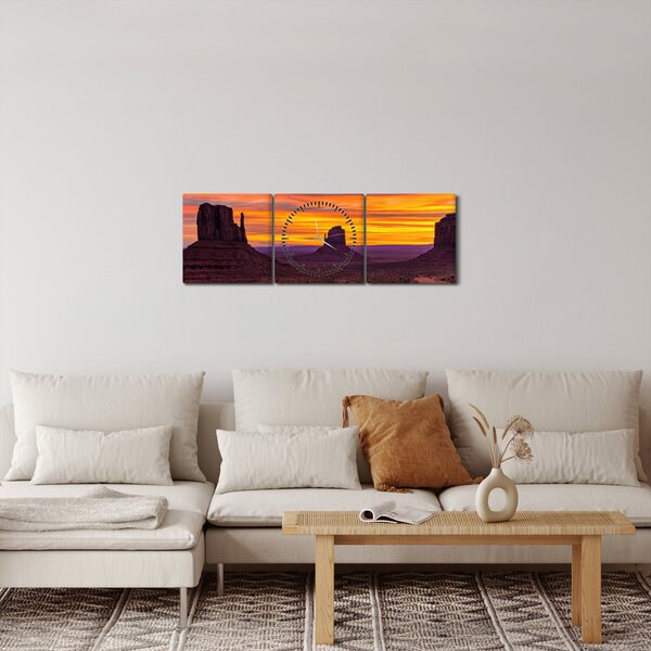 Obraz - Monument Valley v Arizoně (s hodinami) (90x30 cm)