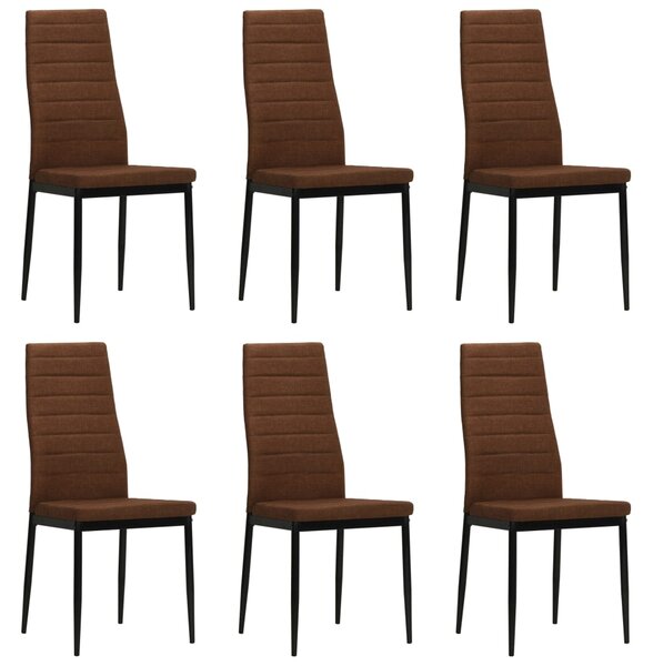 Jídelní židle 6 ks hnědé textil 275334