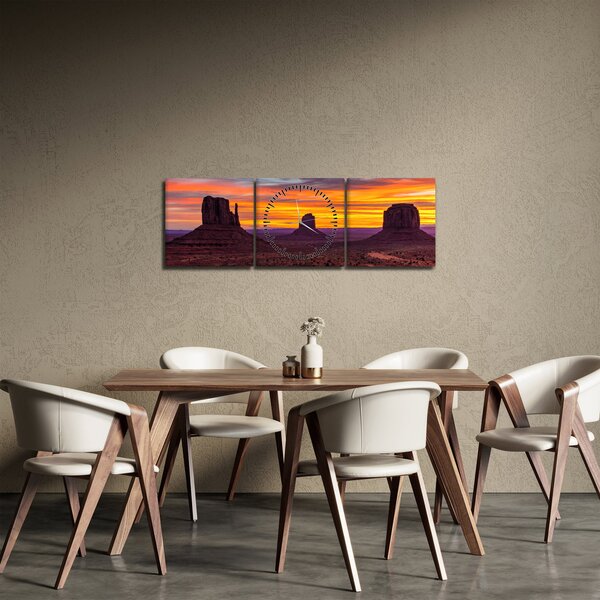 Obraz - Monument Valley v Arizoně (s hodinami) (90x30 cm)