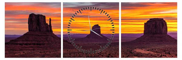 Obraz - Monument Valley v Arizoně (s hodinami) (90x30 cm)