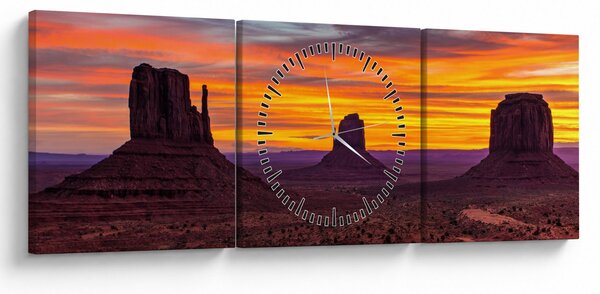 Obraz - Monument Valley v Arizoně (s hodinami) (90x30 cm)