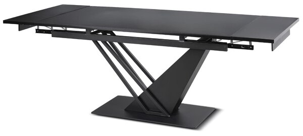 JAKS Rozkládací jídelní stůl černý MDF 160–220 cm REX