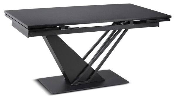 JAKS Rozkládací jídelní stůl černý MDF 160–220 cm REX