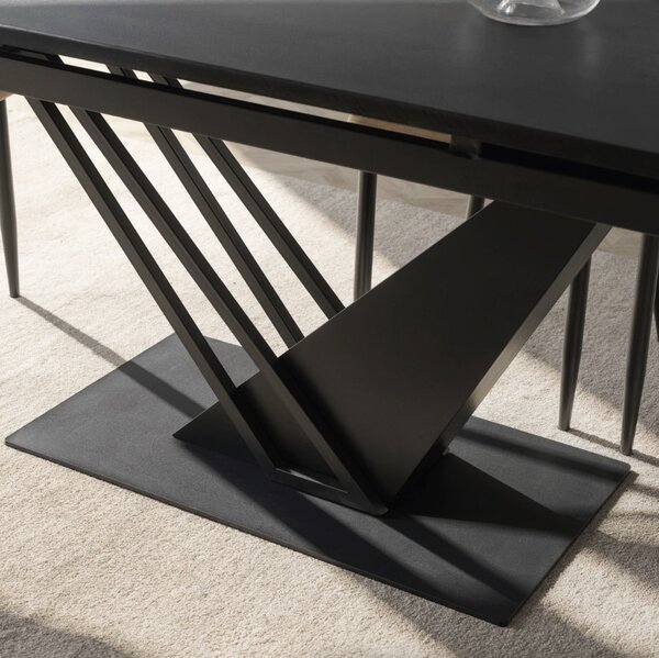JAKS Rozkládací jídelní stůl černý MDF 160–220 cm REX