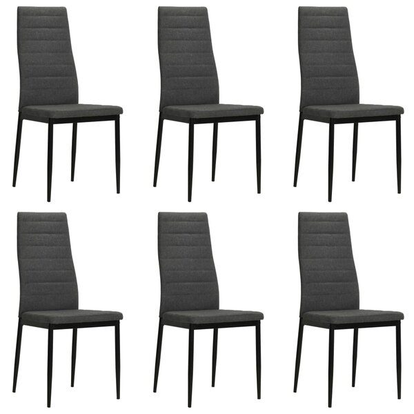 Jídelní židle 6 ks tmavě šedé textil 275379