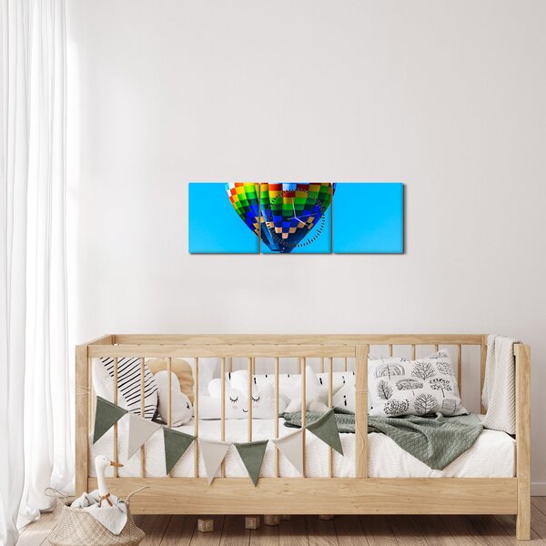 Obraz - Horkovzdušný balon (s hodinami) (90x30 cm)