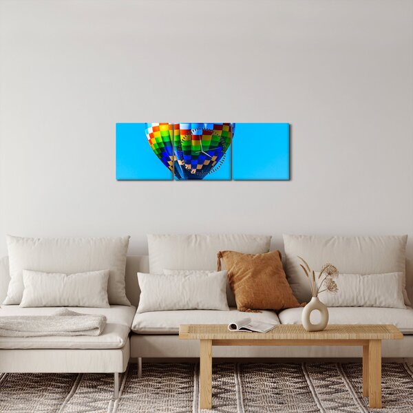 Obraz - Horkovzdušný balon (s hodinami) (90x30 cm)