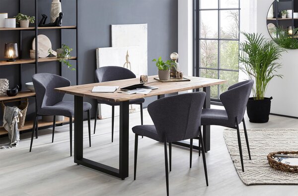 JÍDELNÍ STŮL, akácie, černá, barvy vlašských ořechů, 140/80/75 cm MID.YOU - Jídelní stoly, Online Only