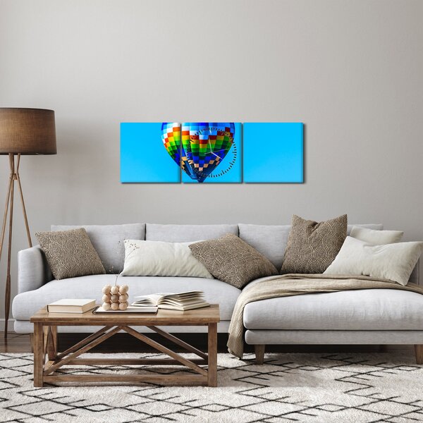 Obraz - Horkovzdušný balon (s hodinami) (90x30 cm)