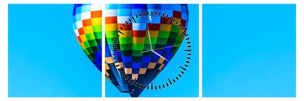 Obraz - Horkovzdušný balon (s hodinami) (90x30 cm)