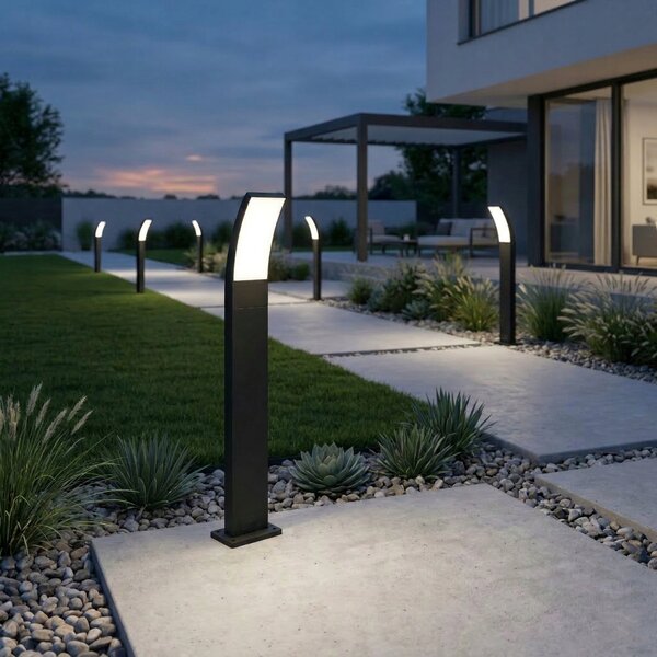 Černý venkovní osvětlovací sloupek 230 V, 80 cm, IP54, neutrální bílá