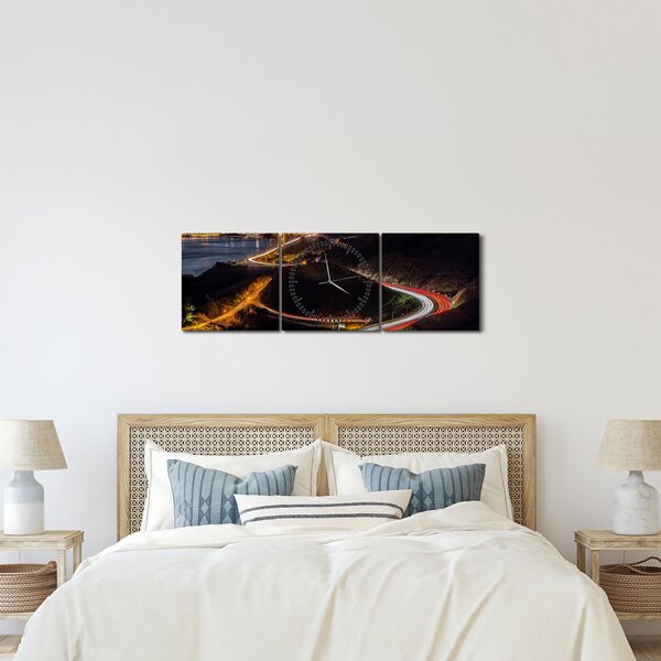 Obraz - Golden Gate Bridge (s hodinami) (90x30 cm)