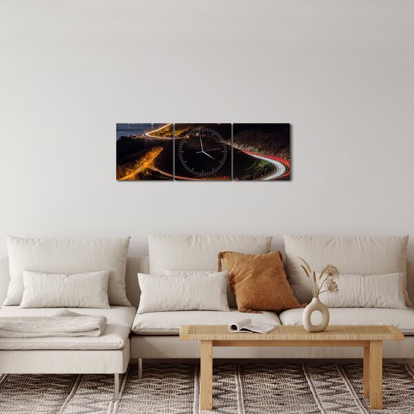 Obraz - Golden Gate Bridge (s hodinami) (90x30 cm)