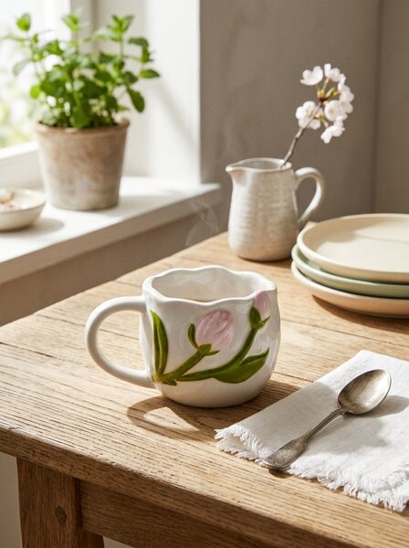 Sinsay - Hrnek s motivem tulipánů - vícebarevná