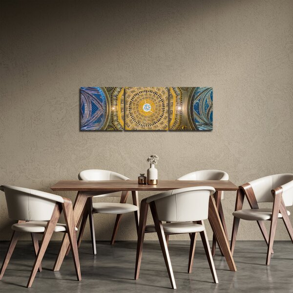 Obraz stropu Sienského kostela (s hodinami) (90x30 cm)