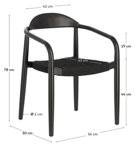 Černá dřevěná jídelní židle Kave Home Nina s černým výpletem