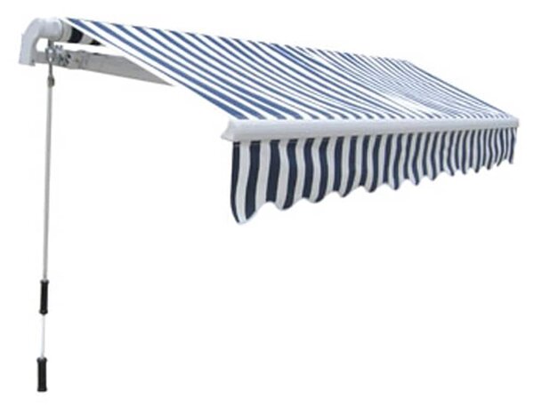 Skládací markýza na ruční ovládání 300 cm modro-bílá 275552