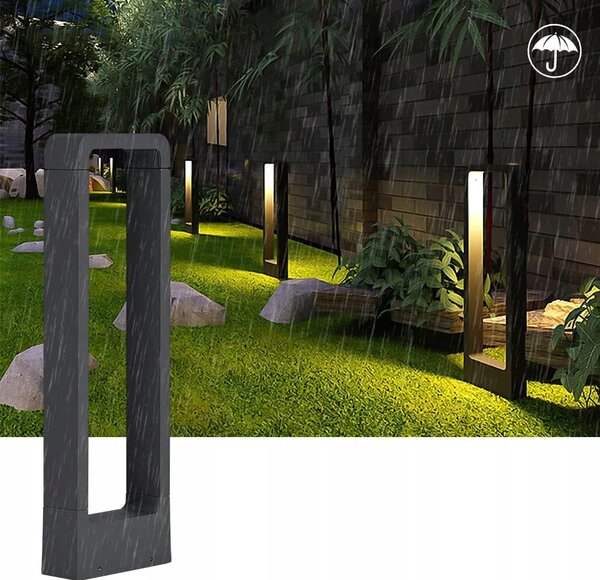 Černý venkovní osvětlovací sloupek 80 cm – neutrální bílá, IP44, 10 W