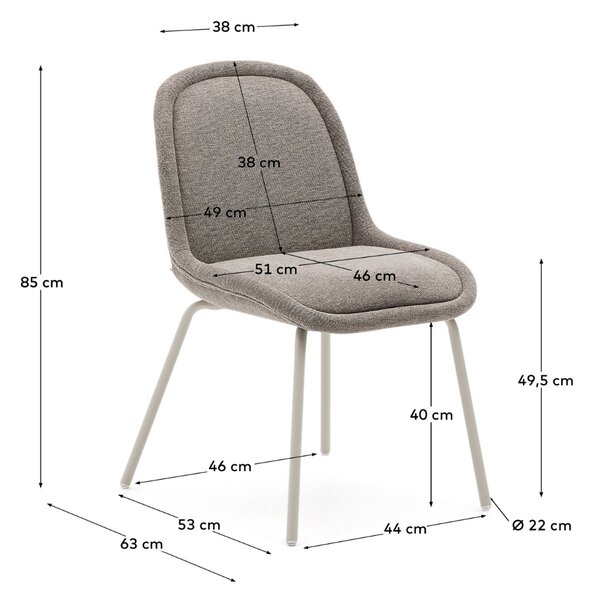Hnědá čalouněná jídelní židle Kave Home Aimin II