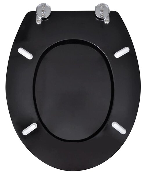WC sedátka s víky 2 ks MDF černá 275908