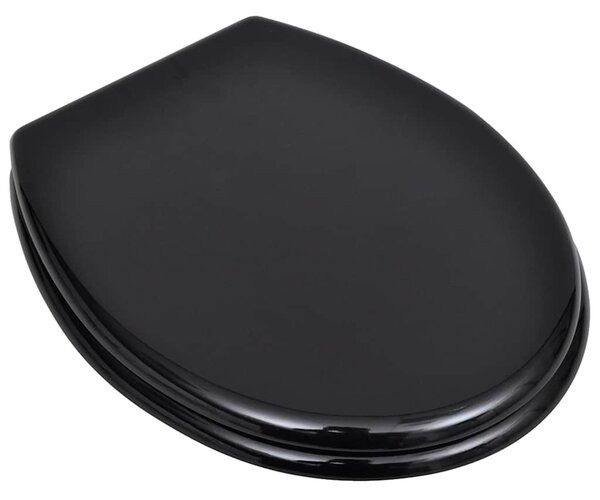 WC sedátka s víky 2 ks MDF černá 275908