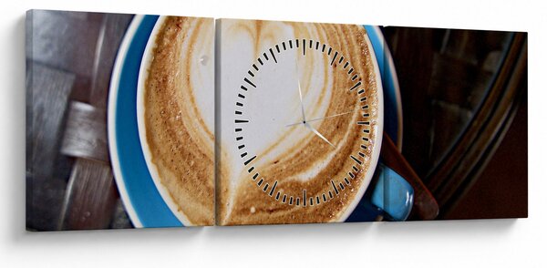 Obraz - Latte Art (s hodinami) (90x30 cm)