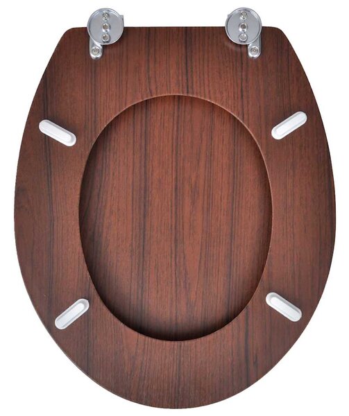 WC sedátka s víky 2 ks MDF hnědá 275909