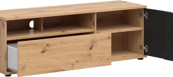 VABRES televizní stolek RTV1D1S, dub artisan/černá
