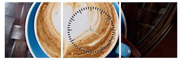 Obraz - Latte Art (s hodinami) (90x30 cm)