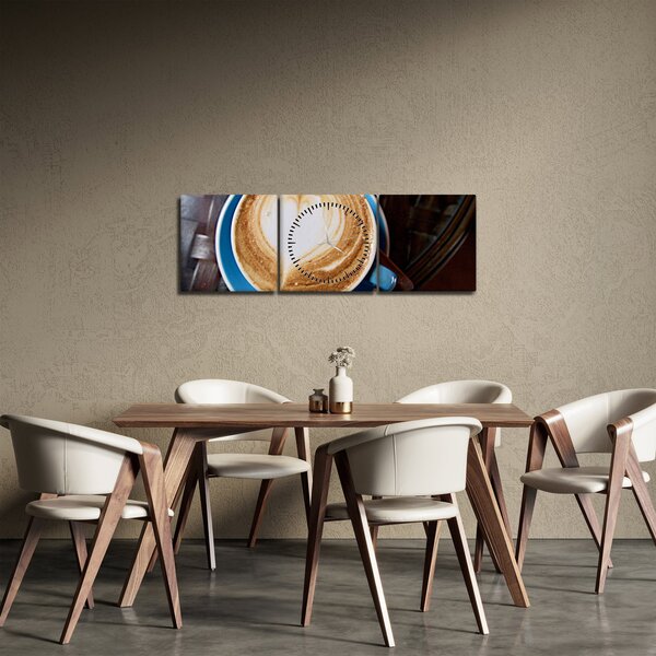 Obraz - Latte Art (s hodinami) (90x30 cm)