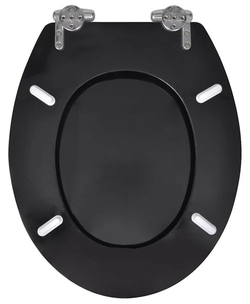 WC sedátka s funkcí pomalého sklápění 2 ks černá MDF 275905