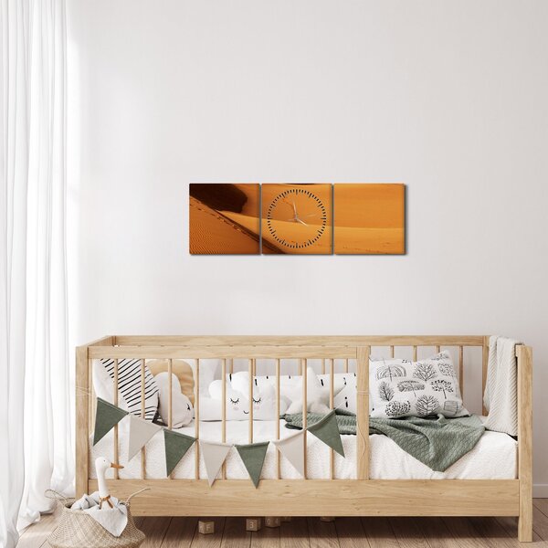 Obraz - Stopy v poušti (s hodinami) (90x30 cm)
