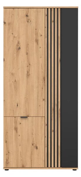 VABRES šatní skříň SZF3D, dub artisan/černá