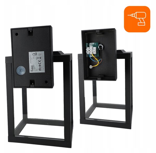 Černé fasádní svítidlo E27, IP54, max. 40 W