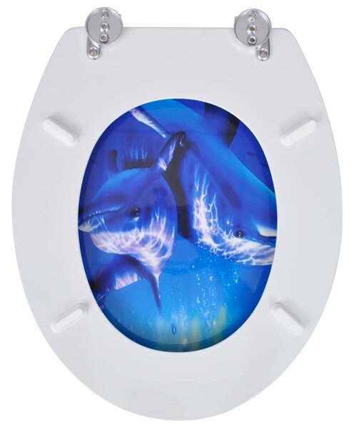 WC sedátka s víky 2 ks MDF delfíni 275912