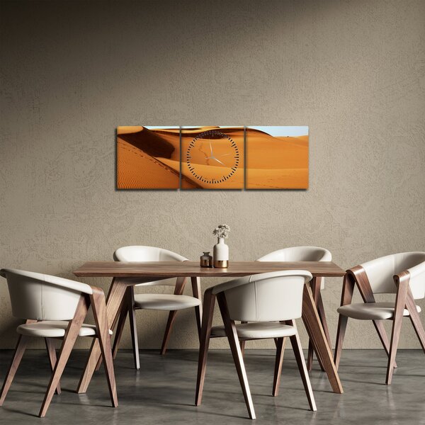 Obraz - Stopy v poušti (s hodinami) (90x30 cm)