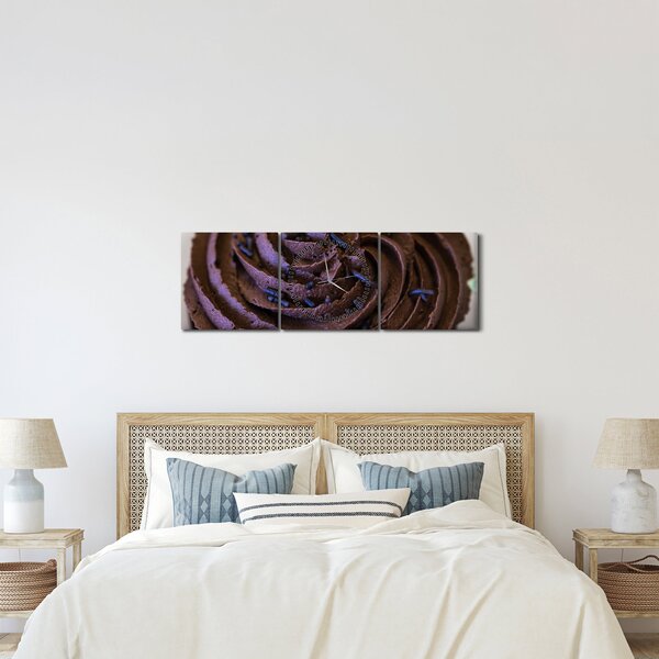 Obraz - Čokoládový cupcake (s hodinami) (90x30 cm)