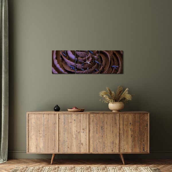Obraz - Čokoládový cupcake (s hodinami) (90x30 cm)