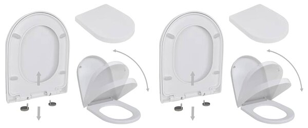 WC sedátka s funkcí pomalého sklápění 2 ks bílá plastová 275930
