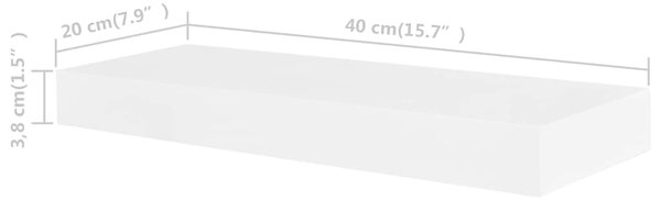 Nástěnné police 4 ks bílé 40 cm 275996