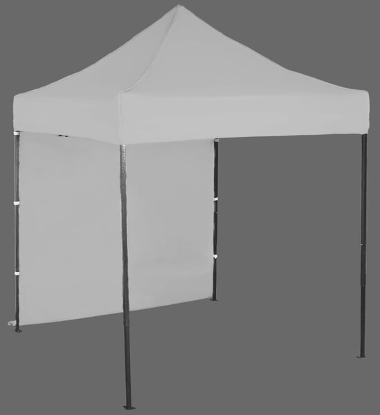 Nůžkový stan 2x2m ocelový, 1 boční plachta, Šedá / antracitová